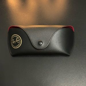 Ray-Ban Eyeglass Case Black Red Interior for holding sunglasses
